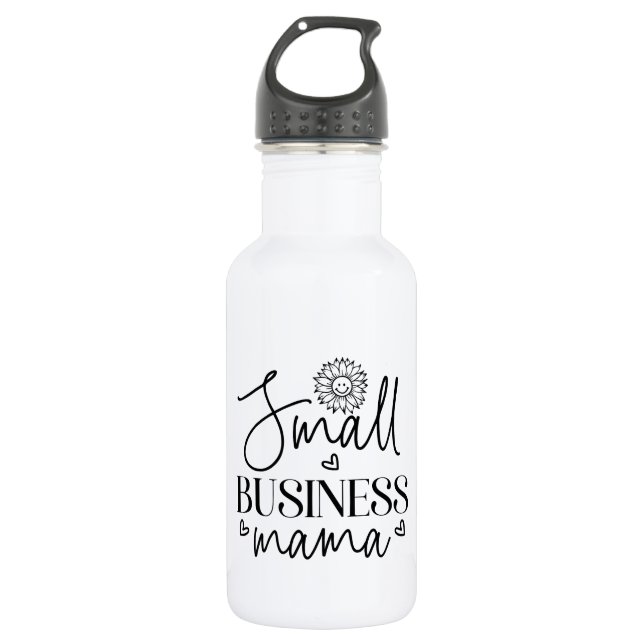 Small Business Mama funny Stainless Steel Water Bottle (Front)