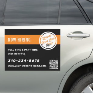 Small Business Marketing Now Hiring QR Code Car Magnet