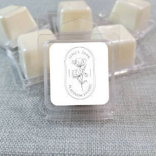 Small Business Minimalist Floral Packaging Square Sticker