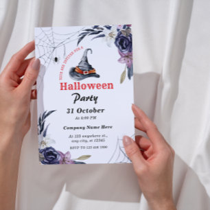 Small Business Minimalist Halloween Office Party Invitation
