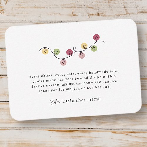 Small Business Minimalist Modern Holiday Thank You Note Card