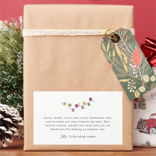 Small Business Minimalist Modern Thank You Rectangular Sticker (Holiday)