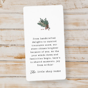 Small Business Modern Minimalist Holiday Thank You Label