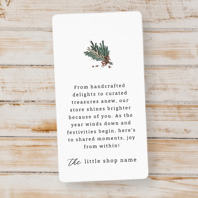 Small Business Modern Minimalist Holiday Thank You Label (Creator Uploaded)