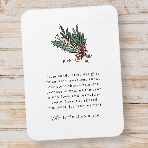 Small Business Modern Minimalist Holiday Thank You Magnet