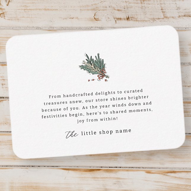 Small Business Modern Minimalist Holiday Thank You Note Card (Creator Uploaded)