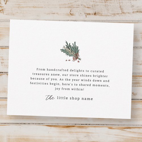 Small Business Modern Minimalist Thank You Holiday Card