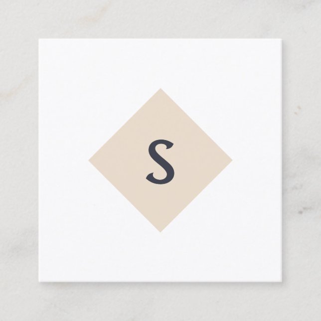 Small Business Monogram square business card (Front)