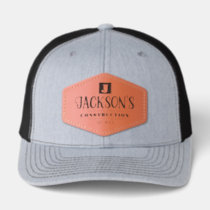 Small Business Name Monogram Company Leather Patch Hat