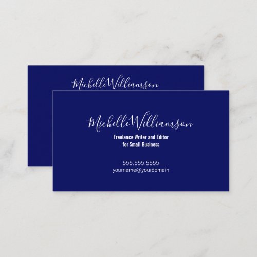 Small Business Owner Entrepreneur Navy Blue Business Card