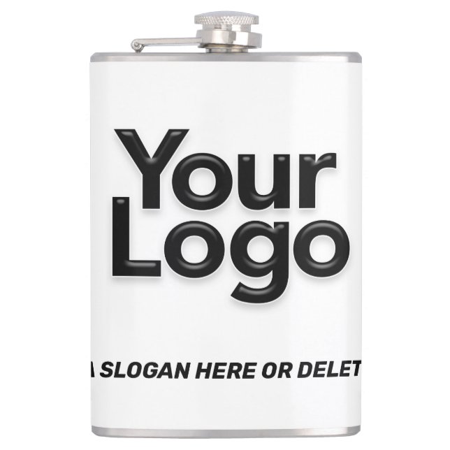Small Business Owner Logo Promotional Marketing Flask (Front)