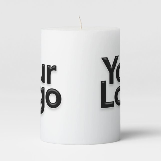 Small Business Owner Logo Promotional Marketing Pillar Candle (Front)
