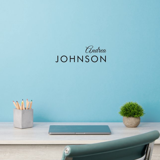 Small Business Owner Manager Staff Employee Name Wall Decal (Home Office 2)