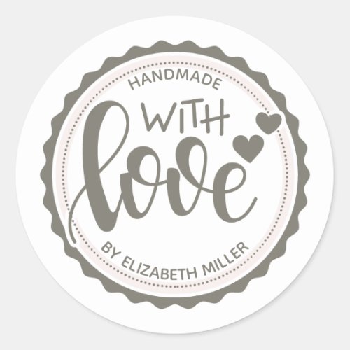 Small Business Personalized Handmade with Love  Classic Round Sticker