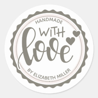 Small Business Personalized Handmade with Love Classic Round Sticker