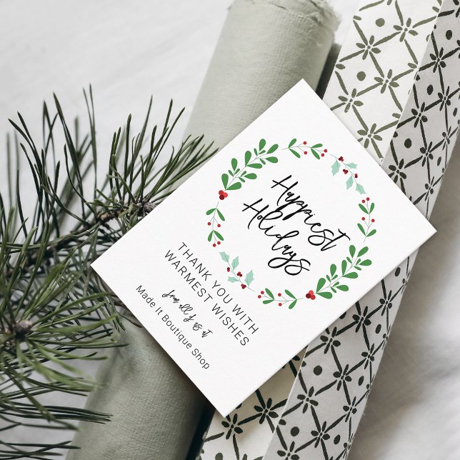 Small Business Personalized Holiday Business Card (Small Business Personalized Holiday Business Card)