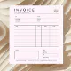 Small Business Pink Invoice Minimalist Receipt Notepad | Zazzle