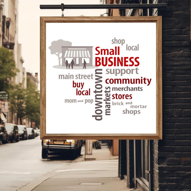 Small Business Poster (Celebrate Small Business, shop your local community neighborhood businesses.)