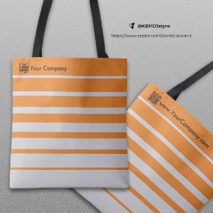 Small Business Promotion Logo Name Gray Orange Tote Bag