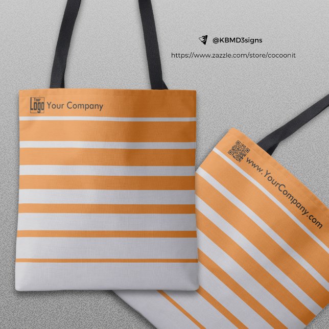 Small Business Promotion Logo Name Gray Orange Tote Bag (Small Business Promotion Logo Name Gray Orange Tote Bag)