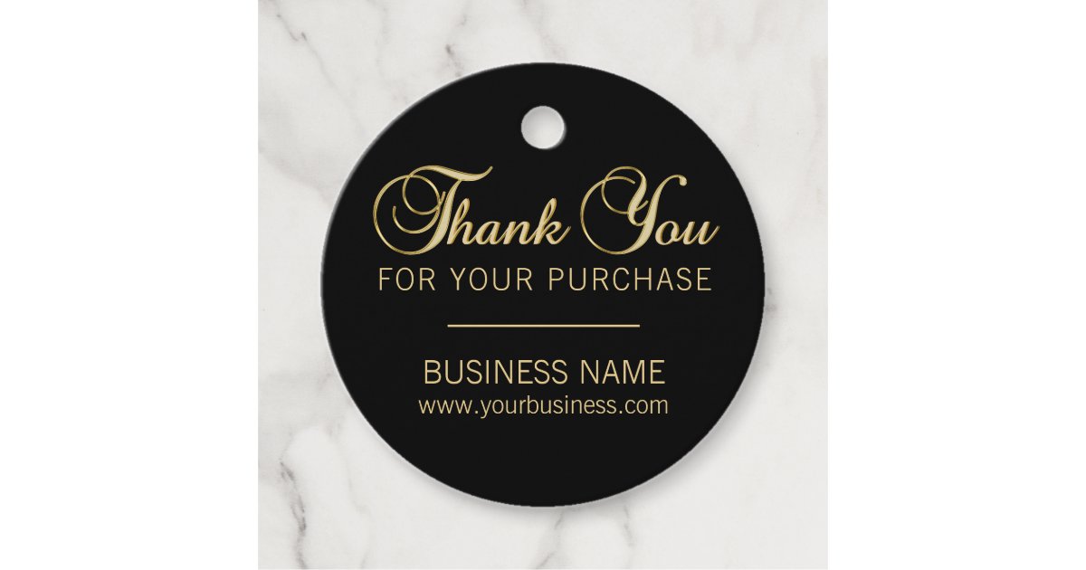 small business purchase order thank you gold black favor