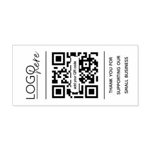Small Business QR Code Thank You Rubber Stamp