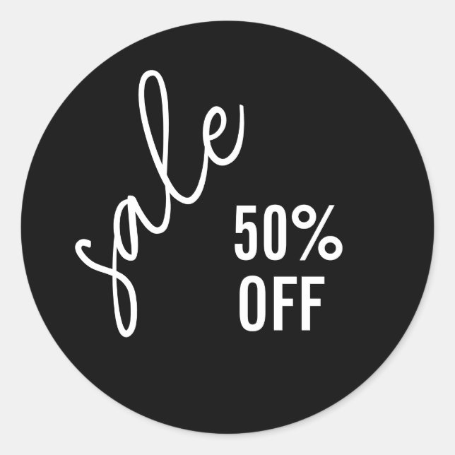 Small Business Sale Sticker | Modern Black (Front)