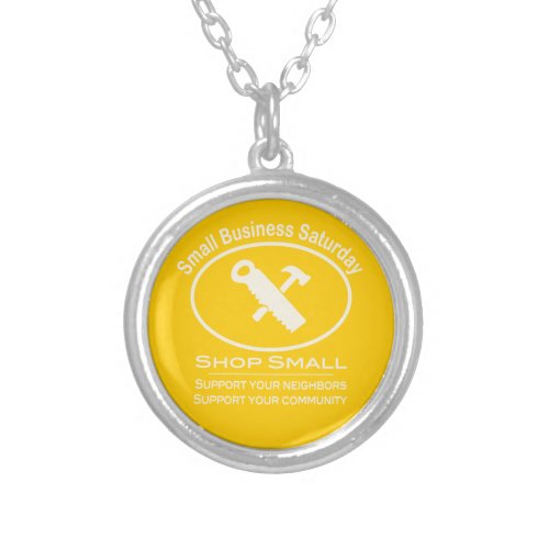 Small Business Saturday Hardware white Silver Plated Necklace