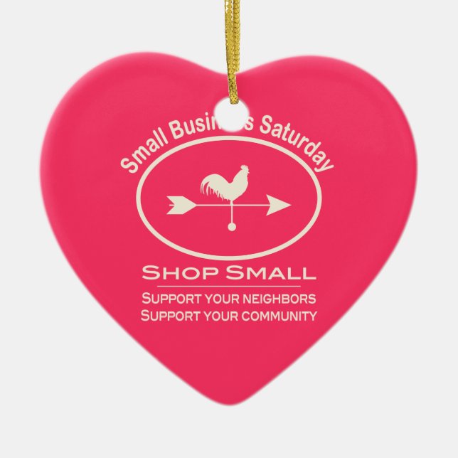 Small Business Saturday Ivory Weathervane Ceramic Ornament (Front)