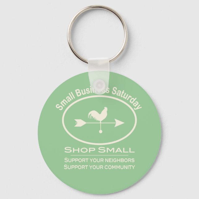 Small Business Saturday Ivory Weathervane Keychain (Front)