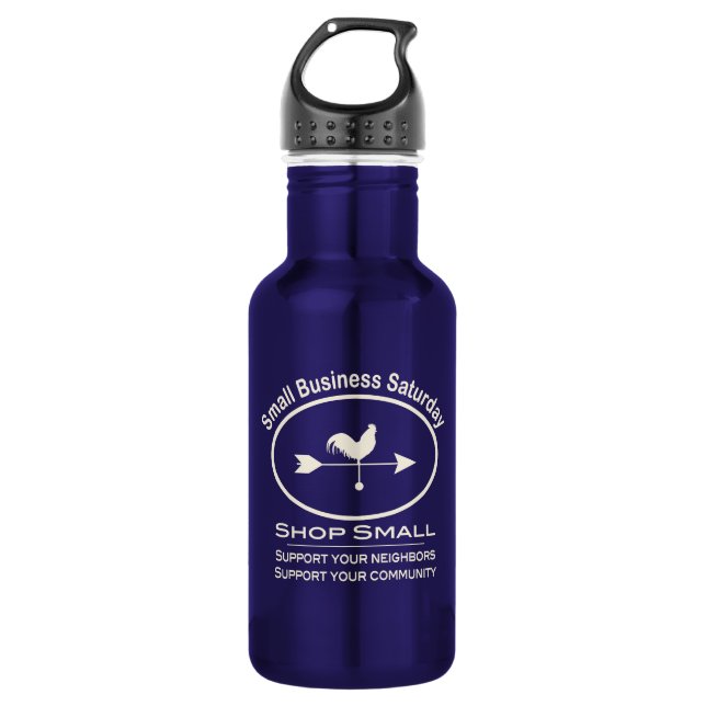 Small Business Saturday Ivory Weathervane Stainless Steel Water Bottle (Front)