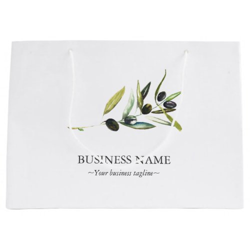 Small Business Shopping Bags Watercolor Olive Bran