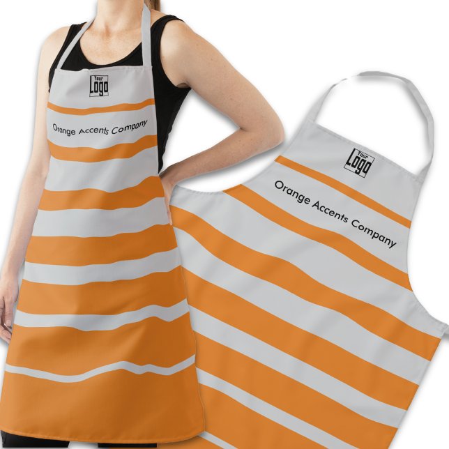 Small Business Signage Logo Name Gray Orange Apron (Creator Uploaded)