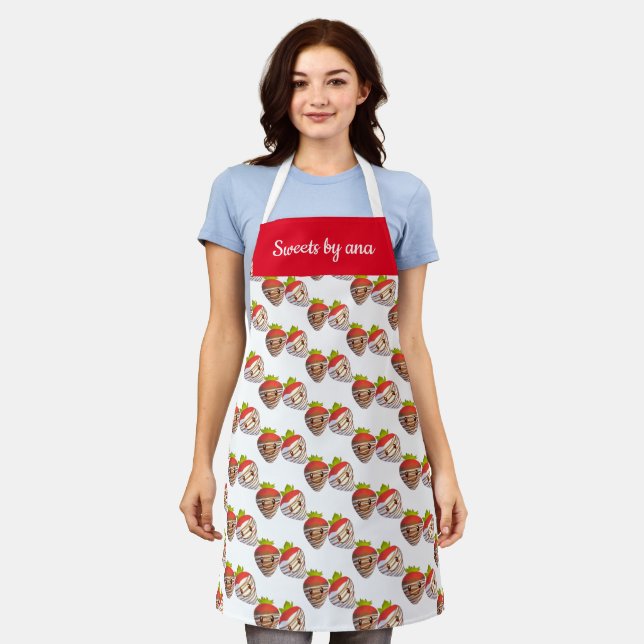 Small Business Strawberry Sweets Shop  Apron (Worn)