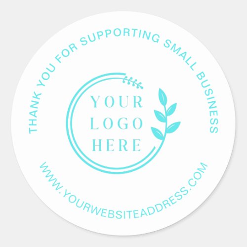 Small Business Thank You Add Logo Custom Order Classic Round Sticker