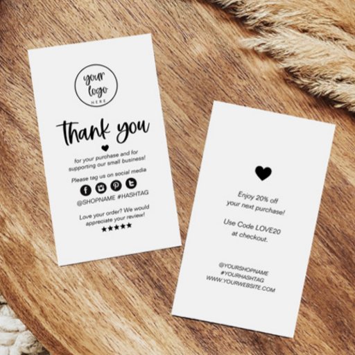Customizable Small Business Thank You Card