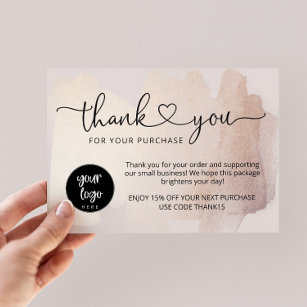 Small Business Thank You Cards, Order Insert