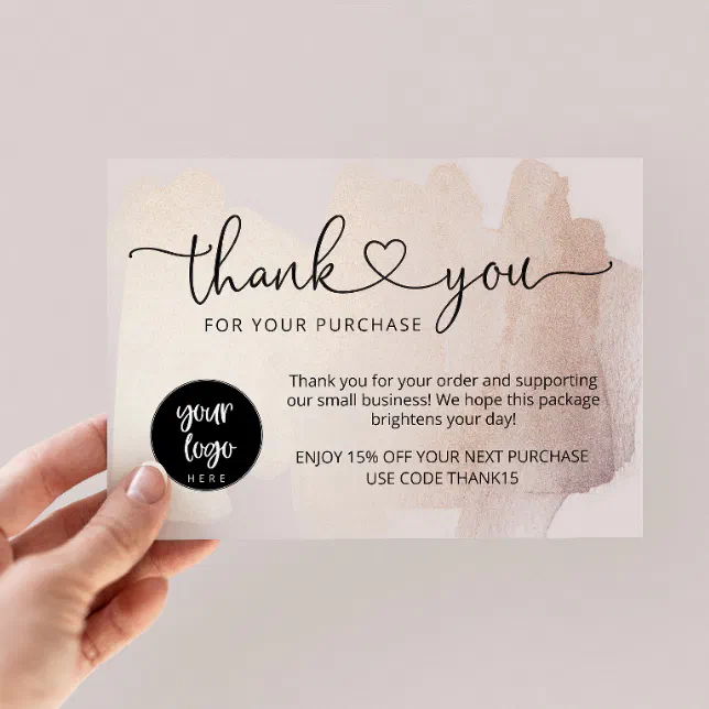 Small Business Thank You Cards, Order Insert | Zazzle