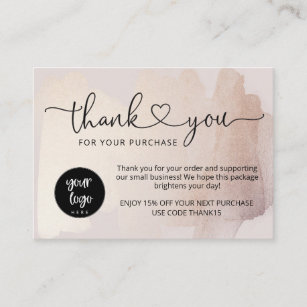 Thank You For Your Order Business Cards Business Card Printing Zazzle