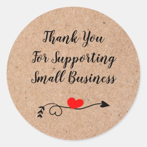 Small Business Thank You Classic Round Sticker