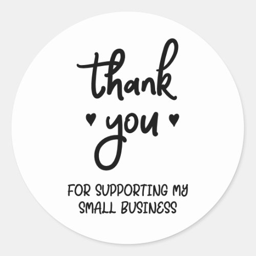 Small Business Thank You Classic Round Sticker