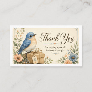 Small Business Thank You Enclosure Card with Blueb