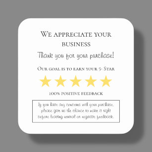 Small Business Thank You Feedback Order Labels