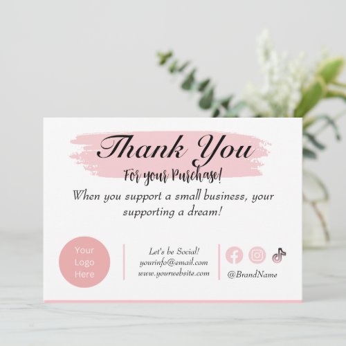 Small Business Thank You for Purchase Card
