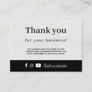Small Business Thank You For Shopping Card