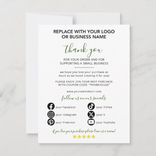 Small Business Thank You for Your Order