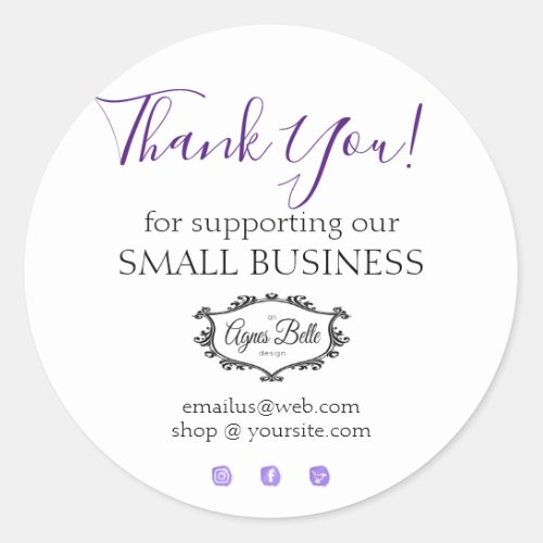 Small Business Thank You Logo Customized Sticker