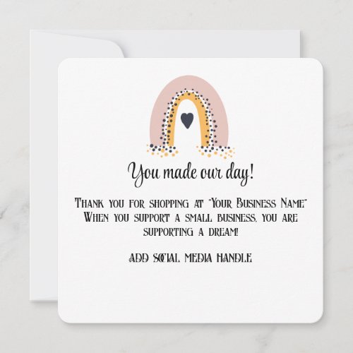 Small Business Thank You Note Cards