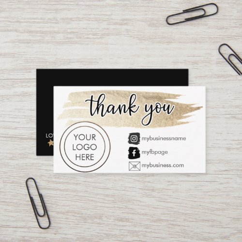 small business thank you Package insert Small Business Card