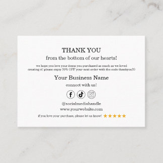 Small Business Thank You Percent Off QR Card